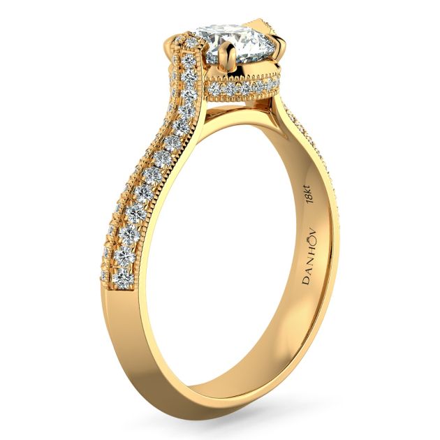 Danhov Classico Diamond Engagement Ring in 14k Yellow Gold