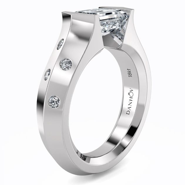 Danhov Tension Engagement Ring in 14k White Gold