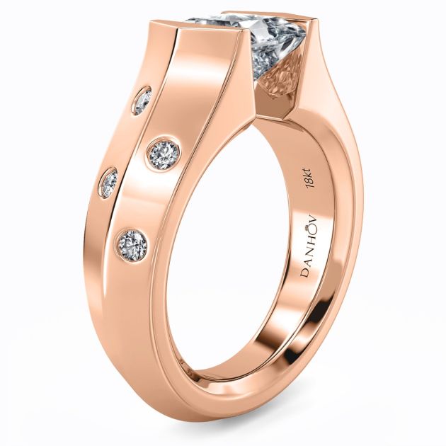 Danhov Tension Engagement Ring in 14k Rose Gold