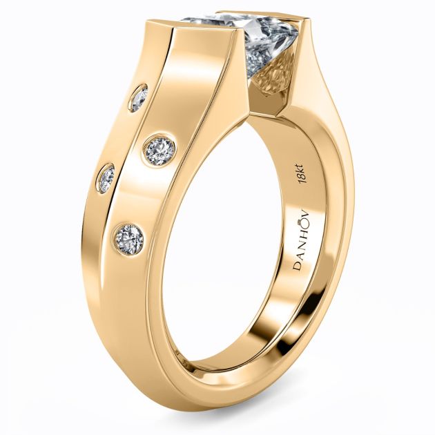 Danhov Tension Engagement Ring in 14k Yellow Gold