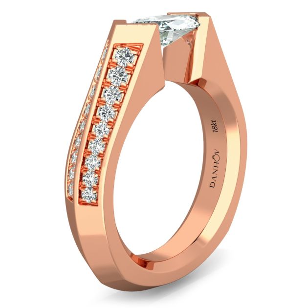 Danhov Tension Engagement Ring in 14k Rose Gold