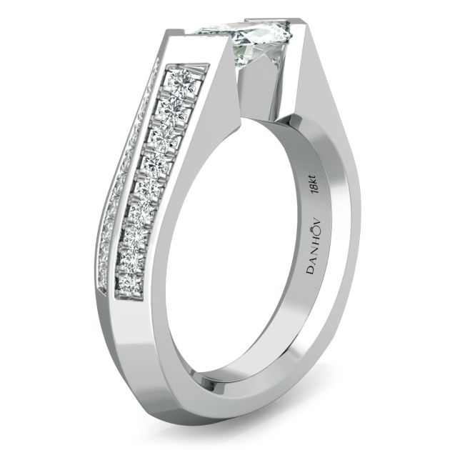 Danhov Tension Engagement Ring in 14k White Gold