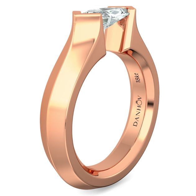 Danhov Tension Engagement Ring in 14k Rose Gold