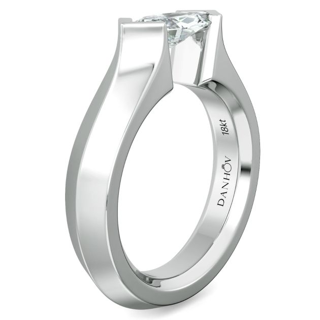 Danhov Tension Engagement Ring in 14k White Gold