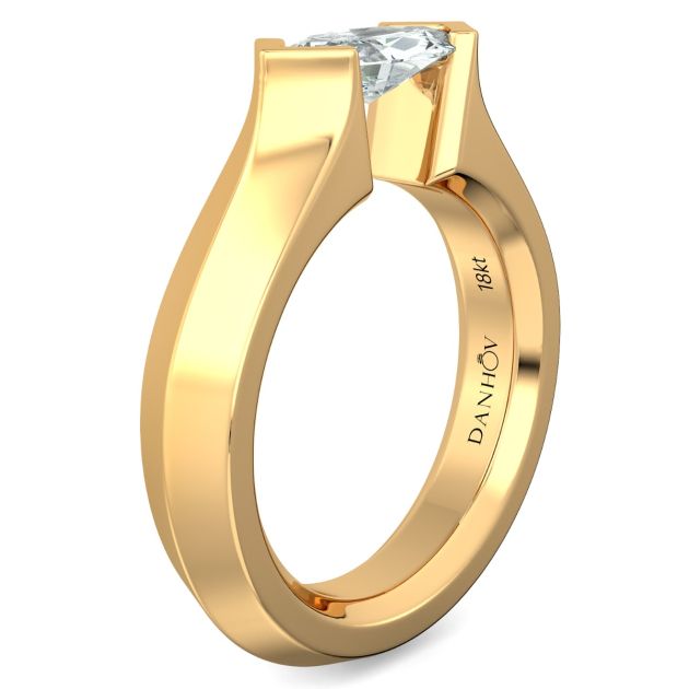 Danhov Tension Engagement Ring in 14k Yellow Gold