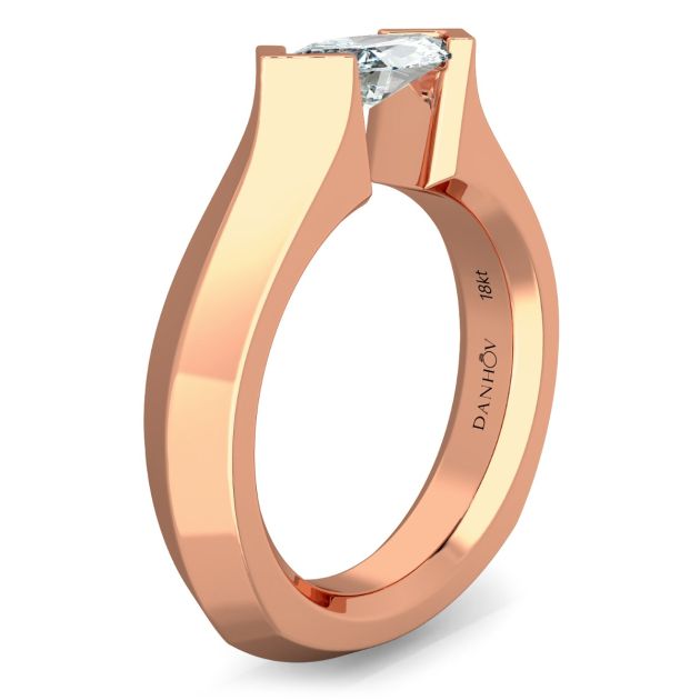 Danhov Tension Engagement Ring in 14k Rose Gold
