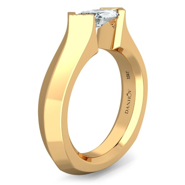Danhov Tension Engagement Ring in 14k Yellow Gold