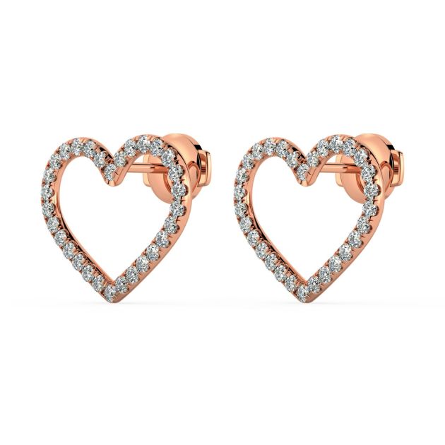 Norme de Danhov Heart Diamonds Earrings in 18k Rose gold 