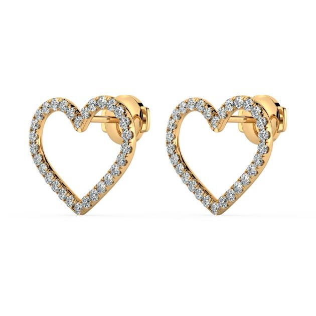 Norme de Danhov Heart Diamonds Earrings in 18k Yellow gold 
