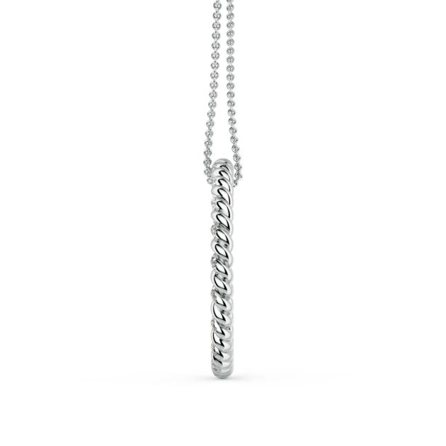 Danhov Eleganza Braided Round Pendant in 14k White Gold