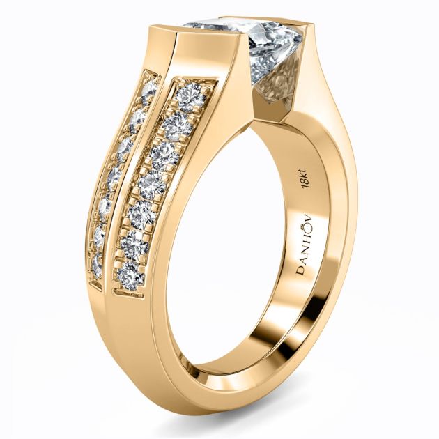 Danhov Tension Engagement Ring in 14k Yellow Gold