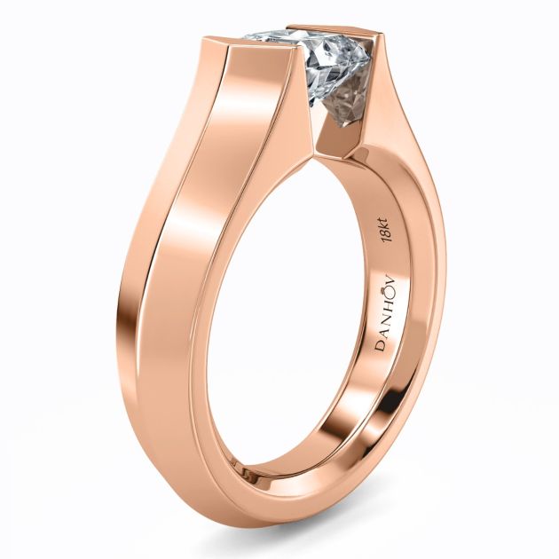 Danhov Tension Engagement Ring in 14k Rose Gold