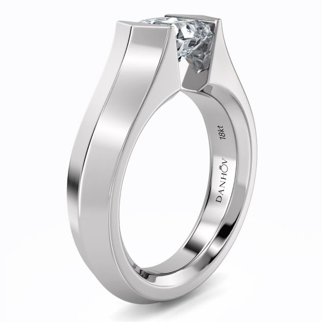 Danhov Tension Engagement Ring in 14k White Gold