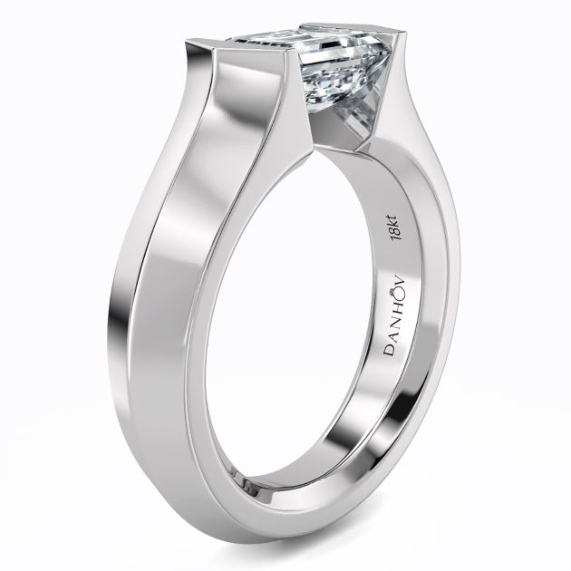 Danhov Tension Engagement Ring in 14k White Gold