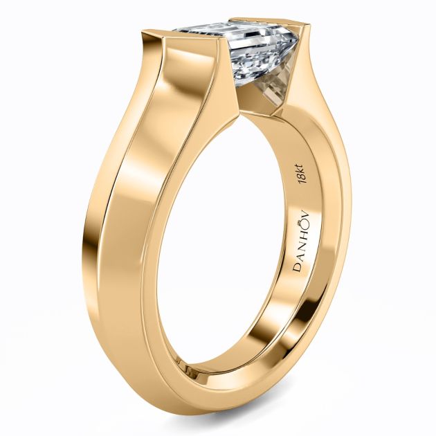 Danhov Tension Engagement Ring in 14k Yellow Gold