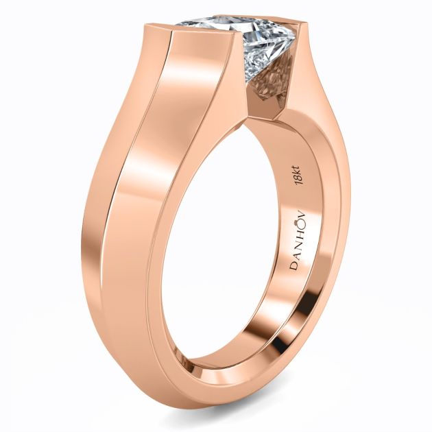 Danhov Tension Engagement Ring in 14k Rose Gold