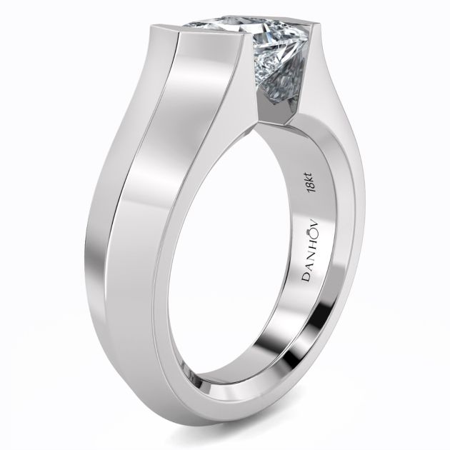 Danhov Tension Engagement Ring in 14k White Gold
