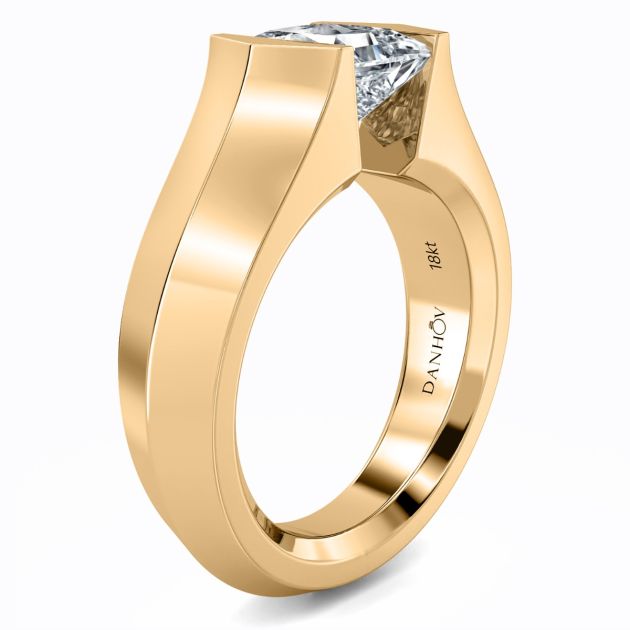 Danhov Tension Engagement Ring in 14k Yellow Gold