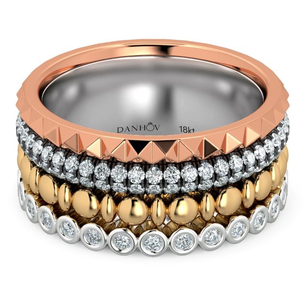 Fashion Band Danhov, Four colors in one band in 18KT