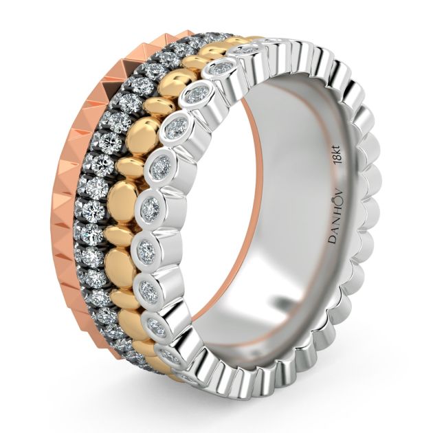 Fashion Band Danhov, Four colors in one band in 14KT