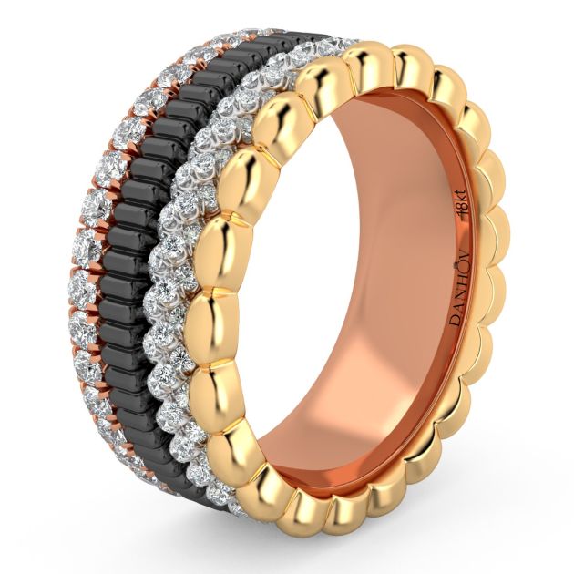 Fashion Band Danhov, Four colors in one band in 14KT