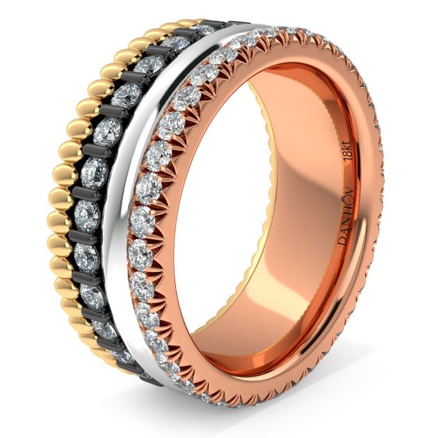 Fashion Band Danhov, Four colors in one band in 14KT