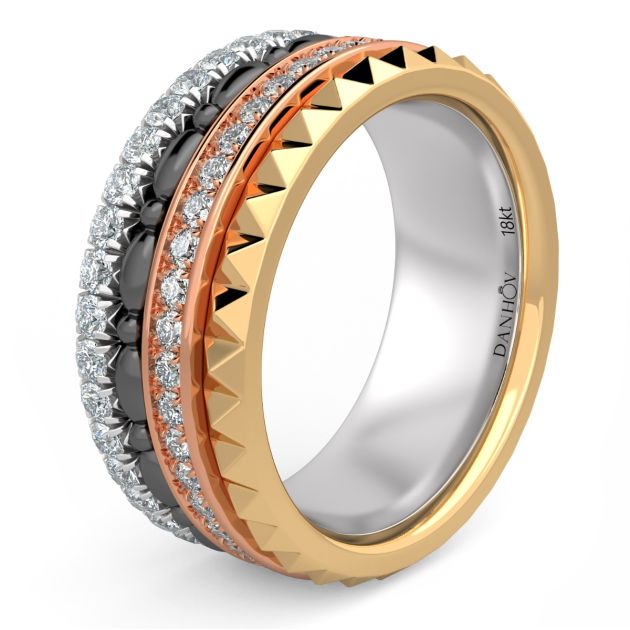 Fashion Band Danhov, Four colors in one band in 14KT