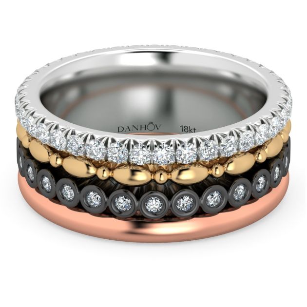 Fashion Band Danhov, Four colors in one band in 18KT