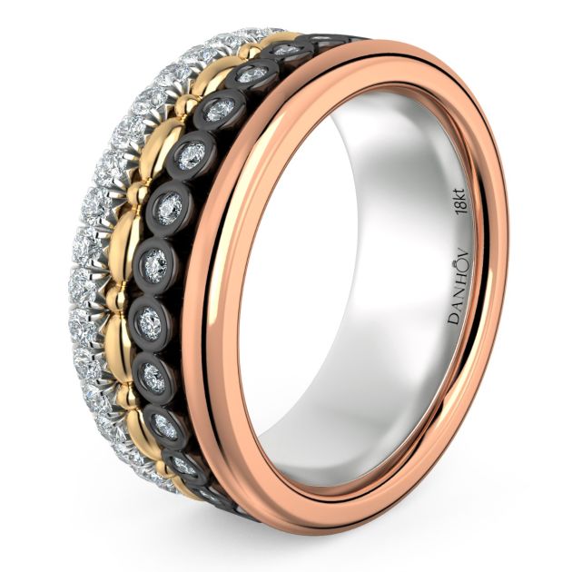 Fashion Band Danhov, Four colors in one band in 14KT