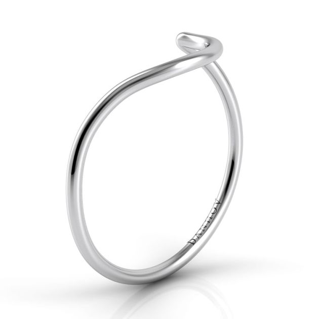 Danhov Abbraccio Curved Unique Wedding Band for Women in 14k White Gold
