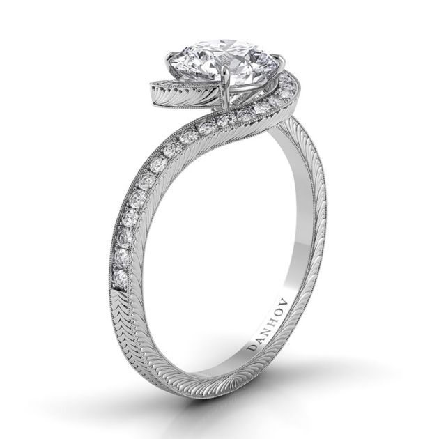 Danhov Abbraccio Swirl Engagement Ring in Platinum