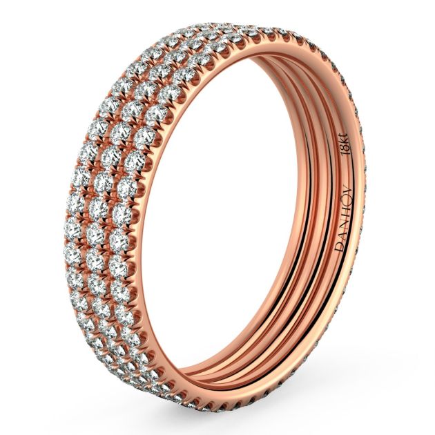 Danhov Abbraccio Triple Shank Wedding Band in 18k Rose Gold