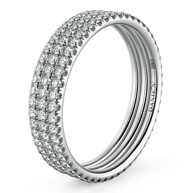 Danhov Abbraccio Triple Shank Wedding Band in 14k White Gold