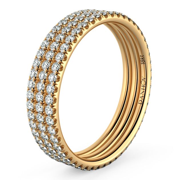Danhov Abbraccio Triple Shank Wedding Band in 14k Yellow Gold