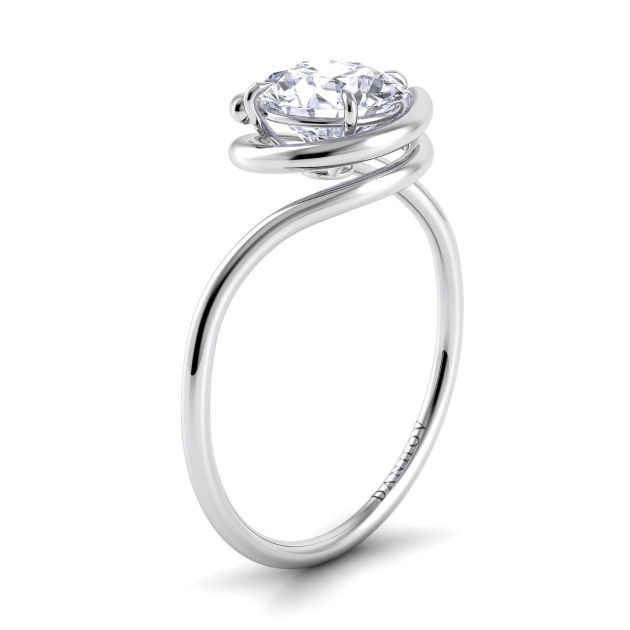 Danhov Abbraccio Swirl Engagement Ring in Platinum 
