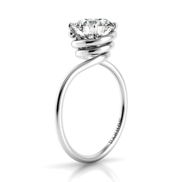 Danhov Abbraccio Swirl Engagement Ring  in Platinum