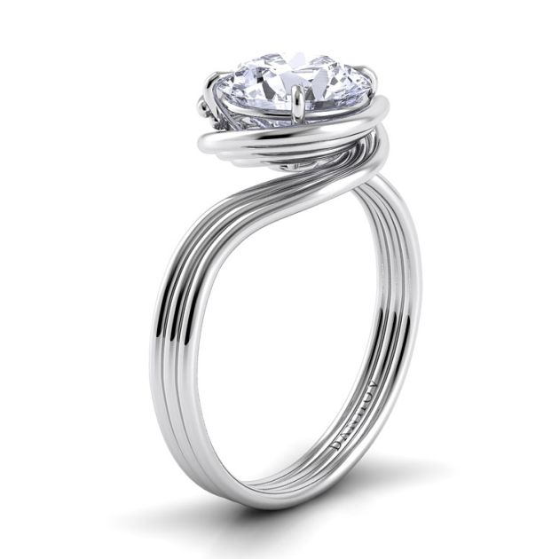 Danhov Abbraccio Award Winning Swirl Engagement Ring in 14k White Gold