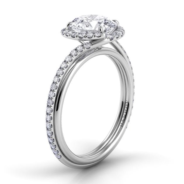 Danhov Abbraccio Swirl Engagement Ring in Platinum
