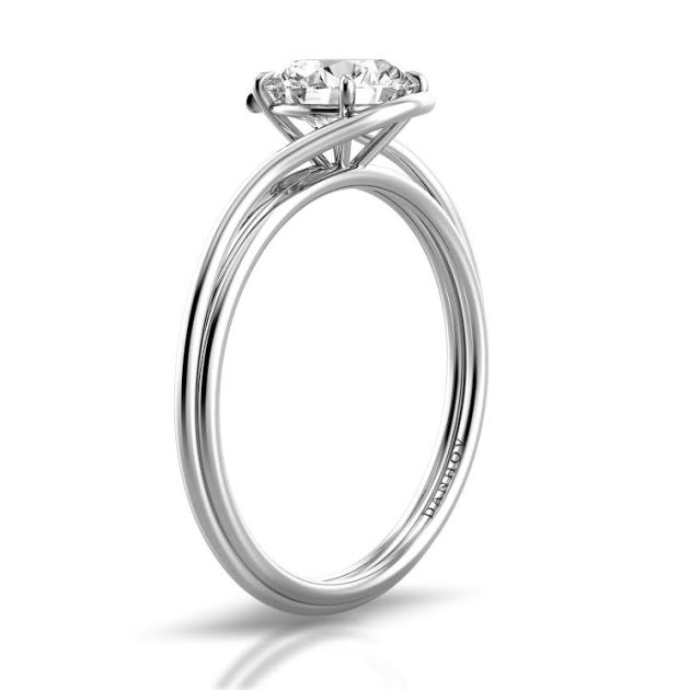 Danhov Abbraccio  Handmade Engagement Ring in 14k White Gold