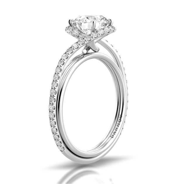 Danhov Abbraccio Designer Engagement Ring in Platinum