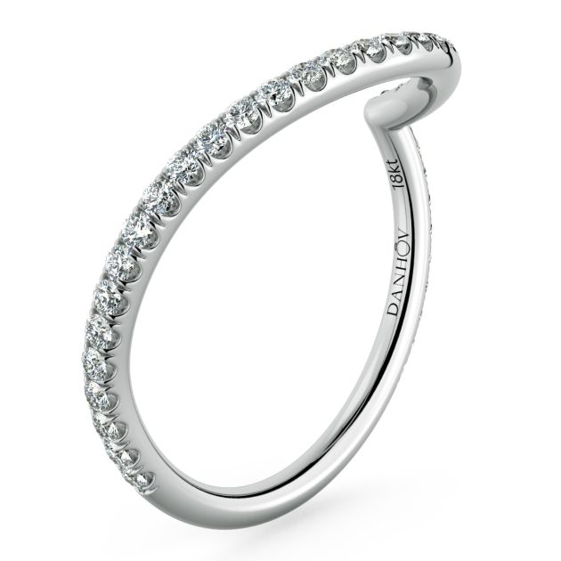 Danhov Abbraccio Curved Diamond Wedding Ring in 14k White Gold