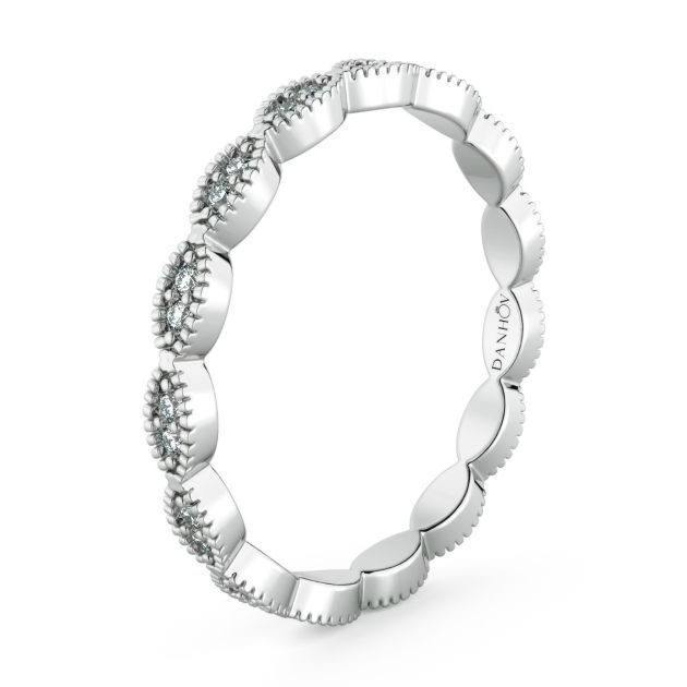 Norme De Danhov Ladies Wedding Band in 14k White Gold