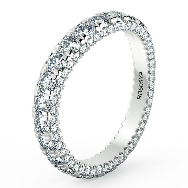 Norme de Danhov Unique Diamond Wedding Band in 18k White Gold