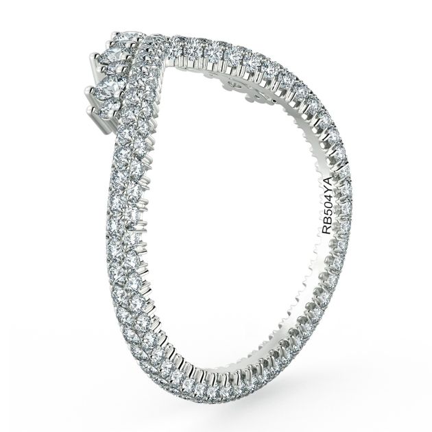 Norme de Danhov Unique Diamond Wedding Band in 14k White Gold