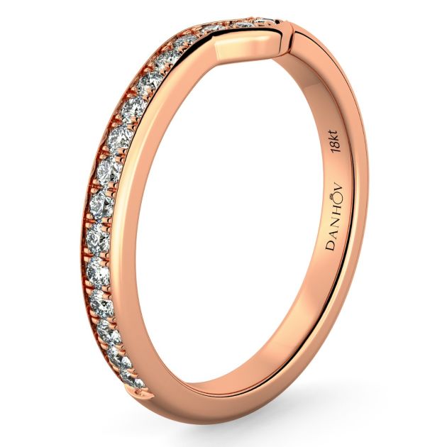 Danhov Classico Handmade Diamond Wedding Band in 14k Rose Gold