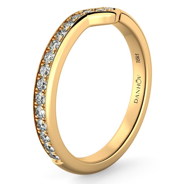 Danhov Classico Handmade Diamond Wedding Band in 14k Yellow Gold