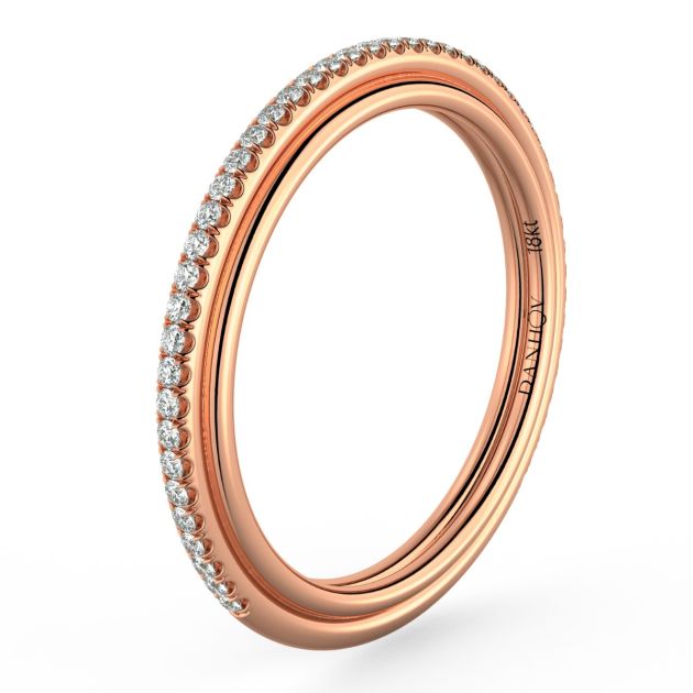 Danhov Abbraccio Handmade Diamond Wedding Ring in 18k Rose Gold