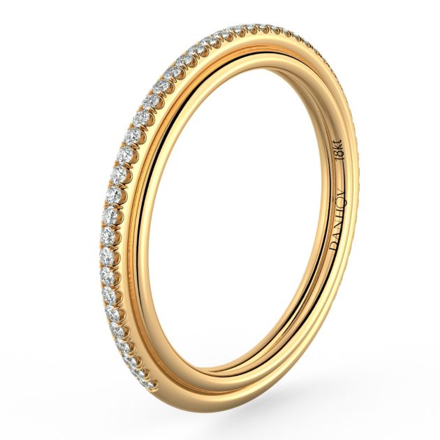 Danhov Abbraccio Handmade Diamond Wedding Ring in 18k Yellow Gold