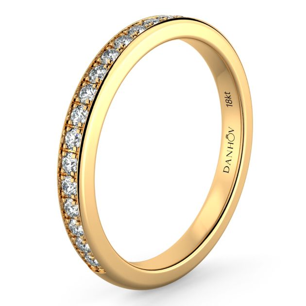 Danhov Classico Handmade Diamond Wedding Band in 14k Yellow Gold