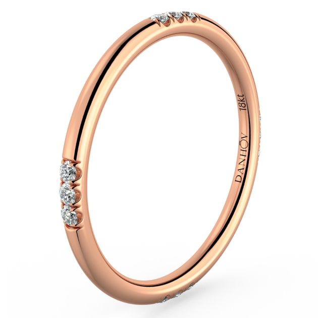 Danhov Classico 12 Round Diamond Wedding Band in 14k Rose Gold
